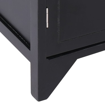 vidaXL Βοηθητική Συρταριέρα Μαύρη 60x30x75cm από Ξύλο Παυλώνιας 1 τεμ.