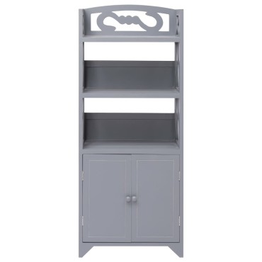 vidaXL Ντουλάπι Μπάνιου Γκρι 46x24x116cm από Ξύλο Παυλώνιας 1 τεμ.