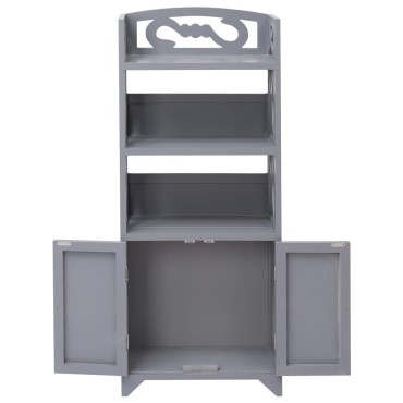 vidaXL Ντουλάπι Μπάνιου Γκρι 46x24x116cm από Ξύλο Παυλώνιας 1 τεμ.