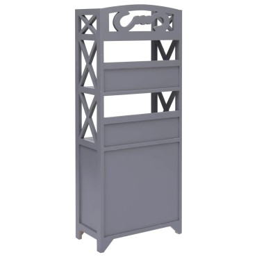 vidaXL Ντουλάπι Μπάνιου Γκρι 46x24x116cm από Ξύλο Παυλώνιας 1 τεμ.
