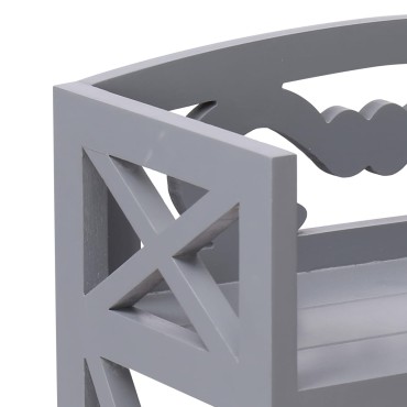 vidaXL Ντουλάπι Μπάνιου Γκρι 46x24x116cm από Ξύλο Παυλώνιας 1 τεμ.
