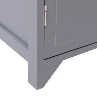 vidaXL Ντουλάπι Μπάνιου Γκρι 46x24x116cm από Ξύλο Παυλώνιας 1 τεμ.