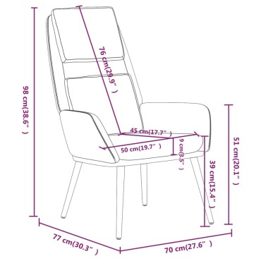 vidaXL Πολυθρόνα Relax Μπορντό Υφασμάτινη 70x77x98cm 1 τεμ.