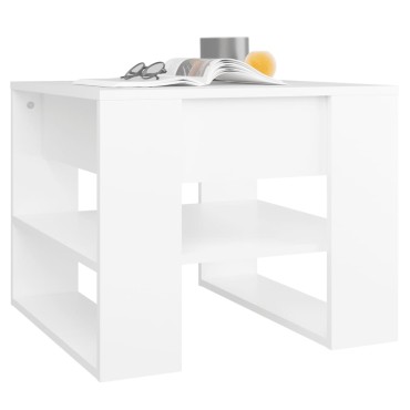 vidaXL Τραπεζάκι Σαλονιού Λευκό 55,5x55x45cm από Επεξεργ. Ξύλο 1 τεμ.