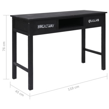 vidaXL Τραπέζι Κονσόλα Μαύρο 110x45x76cm Ξύλινο 1 τεμ.