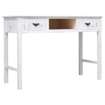 vidaXL Τραπέζι Κονσόλα Αντικέ Λευκό 110x45x76cm Ξύλινο 1 τεμ.