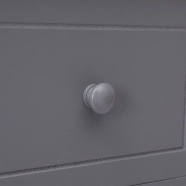 vidaXL Ντουλάπι με 10 Συρτάρια Γκρι 113x30x79cm από Ξύλο 1 τεμ.