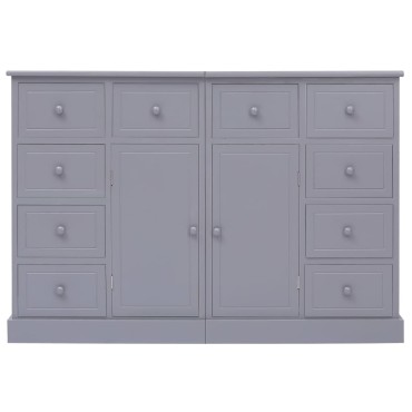 vidaXL Ντουλάπι με 10 Συρτάρια Γκρι 113x30x79cm από Ξύλο 1 τεμ.
