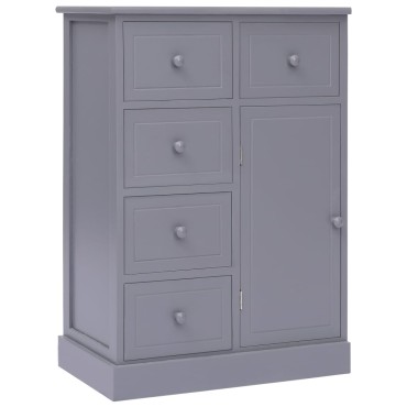 vidaXL Ντουλάπι με 10 Συρτάρια Γκρι 113x30x79cm από Ξύλο 1 τεμ.