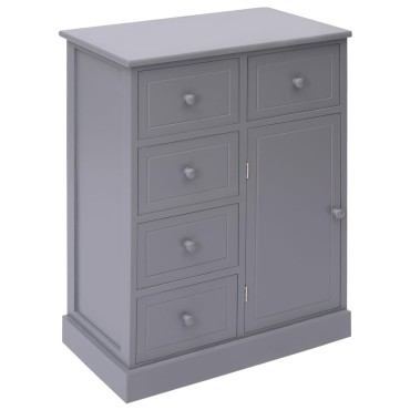 vidaXL Ντουλάπι με 10 Συρτάρια Γκρι 113x30x79cm από Ξύλο 1 τεμ.