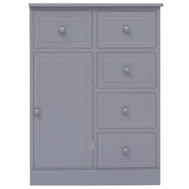 vidaXL Ντουλάπι με 10 Συρτάρια Γκρι 113x30x79cm από Ξύλο 1 τεμ.