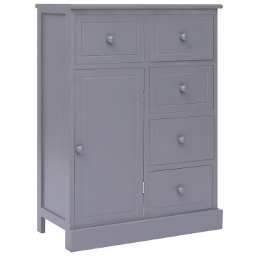 vidaXL Ντουλάπι με 10 Συρτάρια Γκρι 113x30x79cm από Ξύλο 1 τεμ.