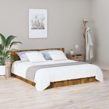 vidaXL Κεφαλάρι Κρεβατιού Καπνιστή Δρυς 200x1,5x80cm Επεξεργασ. Ξύλο 1 τεμ.
