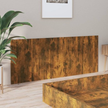 vidaXL Κεφαλάρι Κρεβατιού Καπνιστή Δρυς 200x1,5x80cm Επεξεργασ. Ξύλο 1 τεμ.