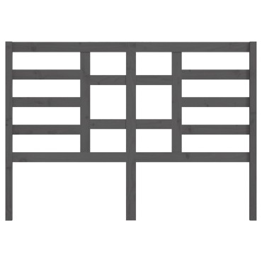 vidaXL Κεφαλάρι Κρεβατιού Γκρι 126x4x104cm από Μασίφ Ξύλο Πεύκου 1 τεμ.