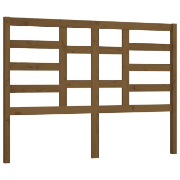 vidaXL Κεφαλάρι κρεβατιού Καφέ 141x4x104cm από Μασίφ Ξύλο Πεύκου 1 τεμ.