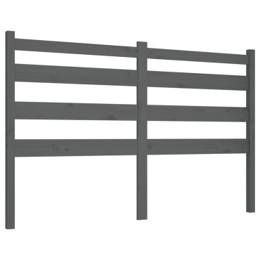 vidaXL Κεφαλάρι Κρεβατιού Γκρι 186x4x100cm από Μασίφ Ξύλο Πεύκου 1 τεμ.