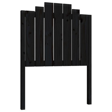 vidaXL Κεφαλάρι Κρεβατιού Μαύρο 81x4x110cm από Μασίφ Ξύλο Πεύκου 1 τεμ.