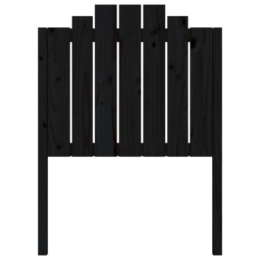 vidaXL Κεφαλάρι Κρεβατιού Μαύρο 81x4x110cm από Μασίφ Ξύλο Πεύκου 1 τεμ.