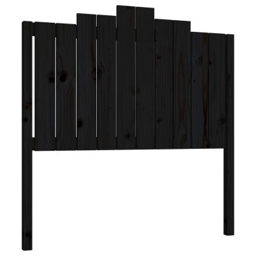 vidaXL Κεφαλάρι Κρεβατιού Μαύρο 106x4x110cm Μασίφ Ξύλο Πεύκου 1 τεμ.