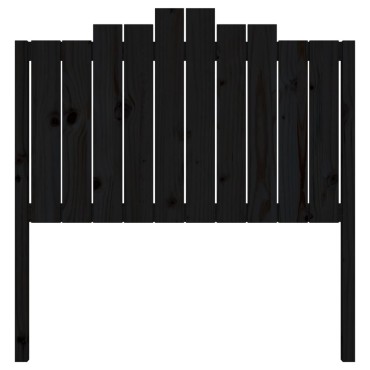 vidaXL Κεφαλάρι Κρεβατιού Μαύρο 106x4x110cm Μασίφ Ξύλο Πεύκου 1 τεμ.