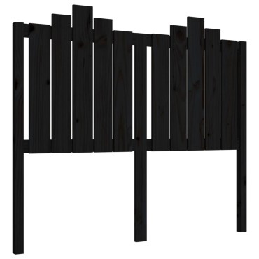 vidaXL Κεφαλάρι Κρεβατιού Μαύρο 126x4x110cm από Μασίφ Ξύλο Πεύκου 1 τεμ.