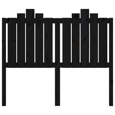 vidaXL Κεφαλάρι Κρεβατιού Μαύρο 126x4x110cm από Μασίφ Ξύλο Πεύκου 1 τεμ.