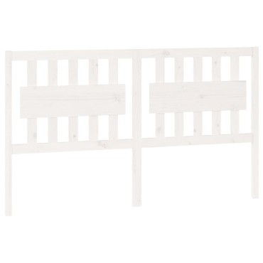 vidaXL Κεφαλάρι Κρεβατιού Λευκό 155,5x4x100cm Μασίφ Ξύλο Πεύκου 1 τεμ.