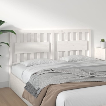 vidaXL Κεφαλάρι Κρεβατιού Λευκό 155,5x4x100cm Μασίφ Ξύλο Πεύκου 1 τεμ.