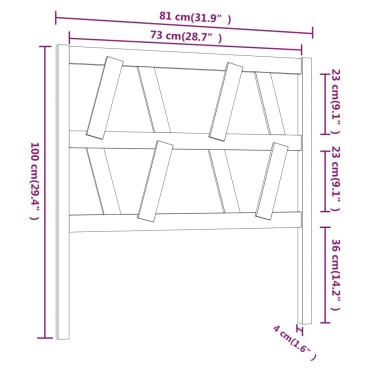 vidaXL Κεφαλάρι Κρεβατιού 81x4x100cm από Μασίφ Ξύλο Πεύκου 1 τεμ.