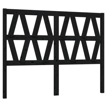 vidaXL Κεφαλάρι Κρεβατιού Μαύρο 146x4x100cm Μασίφ Ξύλο Πεύκου 1 τεμ.