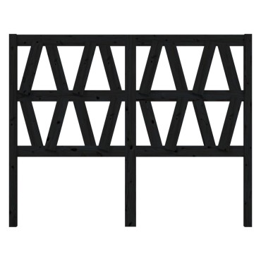 vidaXL Κεφαλάρι Κρεβατιού Μαύρο 146x4x100cm Μασίφ Ξύλο Πεύκου 1 τεμ.