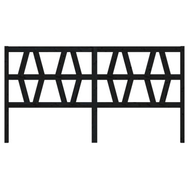 vidaXL Κεφαλάρι Κρεβατιού Μαύρο 206x4x100cm Μασίφ Ξύλο Πεύκου 1 τεμ.