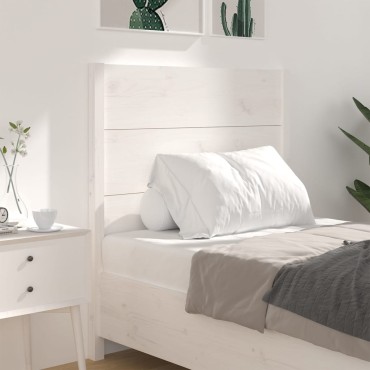 vidaXL Κεφαλάρι Λευκό 81x4x100cm από Μασίφ Ξύλο Πεύκου 1 τεμ.
