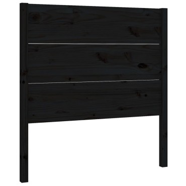 vidaXL Κεφαλάρι Κρεβατιού Μαύρο 96x4x100cm από Μασίφ Ξύλο Πεύκου 1 τεμ.