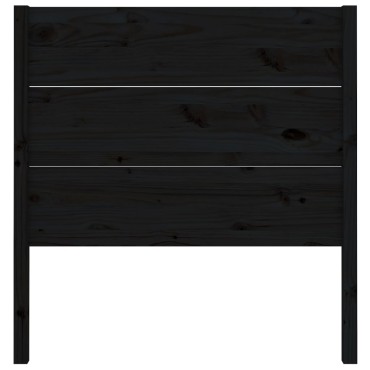 vidaXL Κεφαλάρι Κρεβατιού Μαύρο 96x4x100cm από Μασίφ Ξύλο Πεύκου 1 τεμ.