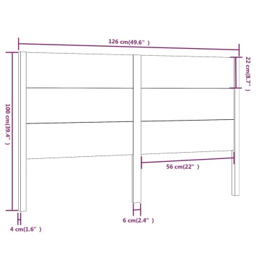 vidaXL Κεφαλάρι Καφέ 126x4x100cm από Μασίφ Ξύλο Πεύκου 1 τεμ.