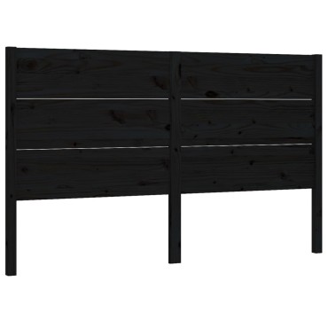 vidaXL Κεφαλάρι Κρεβατιού Μαύρο 206x4x100cm Μασίφ Ξύλο Πεύκου 1 τεμ.