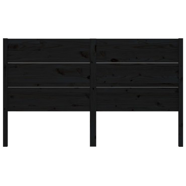 vidaXL Κεφαλάρι Κρεβατιού Μαύρο 206x4x100cm Μασίφ Ξύλο Πεύκου 1 τεμ.