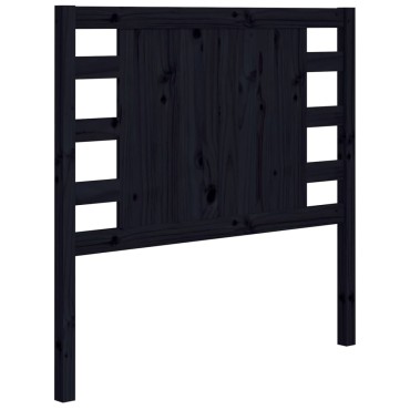 vidaXL Κεφαλάρι Μαύρο 81x4x100cm από Μασίφ Ξύλο Πεύκου 1 τεμ.