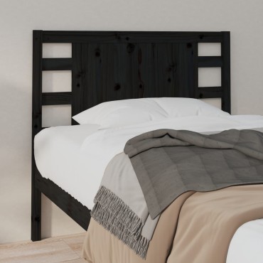 vidaXL Κεφαλάρι Μαύρο 81x4x100cm από Μασίφ Ξύλο Πεύκου 1 τεμ.