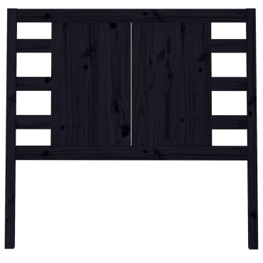 vidaXL Κεφαλάρι Κρεβατιού Μαύρο 106x4x100cm Μασίφ Ξύλο Πεύκου 1 τεμ.