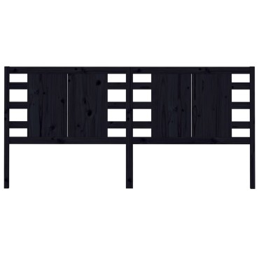 vidaXL Κεφαλάρι Κρεβατιού Μαύρο 166x4x100cm Μασίφ Ξύλο Πεύκου 1 τεμ.