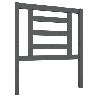 vidaXL Κεφαλάρι Κρεβατιού Γκρι 81x4x100cm από Μασίφ Ξύλο Πεύκου 1 τεμ.