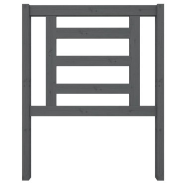 vidaXL Κεφαλάρι Κρεβατιού Γκρι 81x4x100cm από Μασίφ Ξύλο Πεύκου 1 τεμ.