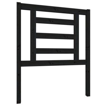 vidaXL Κεφαλάρι Κρεβατιού Μαύρο 81x4x100cm από Μασίφ Ξύλο Πεύκου 1 τεμ.