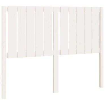 vidaXL Κεφαλάρι Κρεβατιού Λευκό 125,5x4x100cm Μασίφ Ξύλο Πεύκου 1 τεμ.