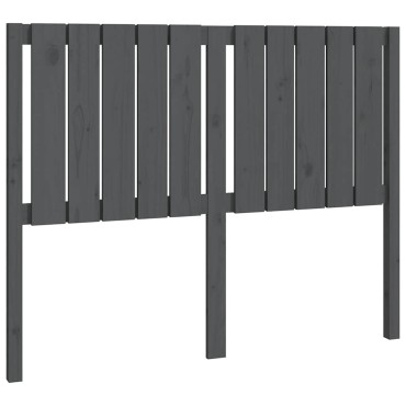 vidaXL Κεφαλάρι Κρεβατιού Γκρι 125,5x4x100cm Μασίφ Ξύλο Πεύκου 1 τεμ.