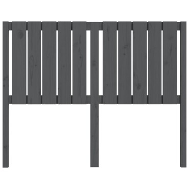 vidaXL Κεφαλάρι Κρεβατιού Γκρι 125,5x4x100cm Μασίφ Ξύλο Πεύκου 1 τεμ.