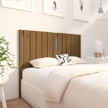 vidaXL Κεφαλάρι Κρεβατιού Μελί 125,5x4x100cm Μασίφ Ξύλο Πεύκου 1 τεμ.